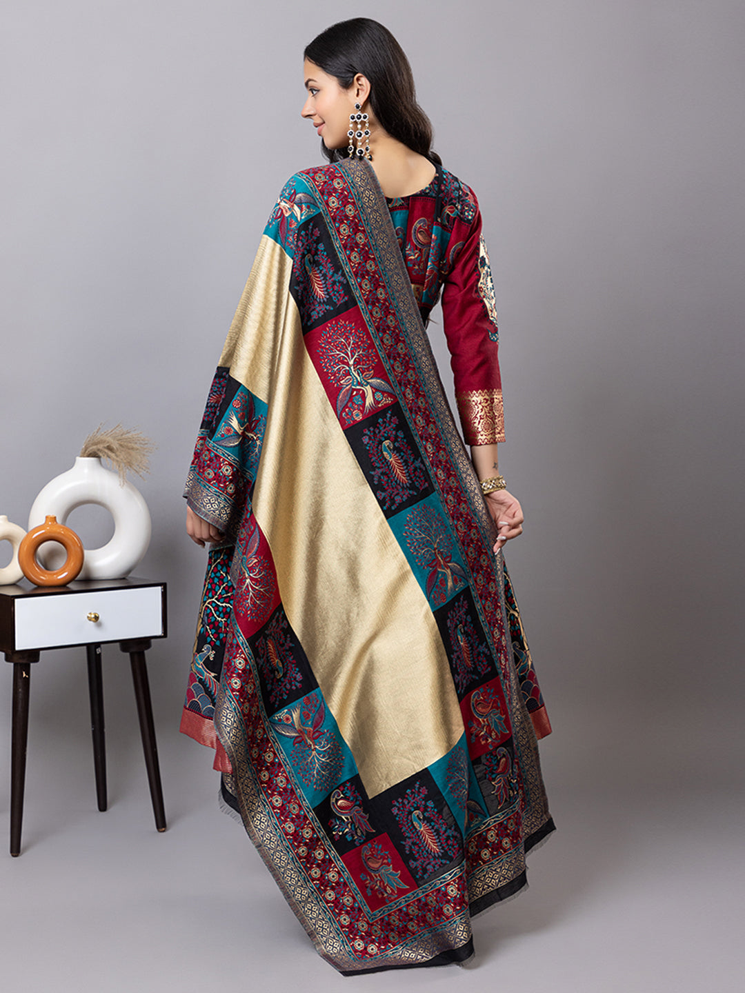 Kidar Multicolor Anarkali Suit Set in Cotton Silk