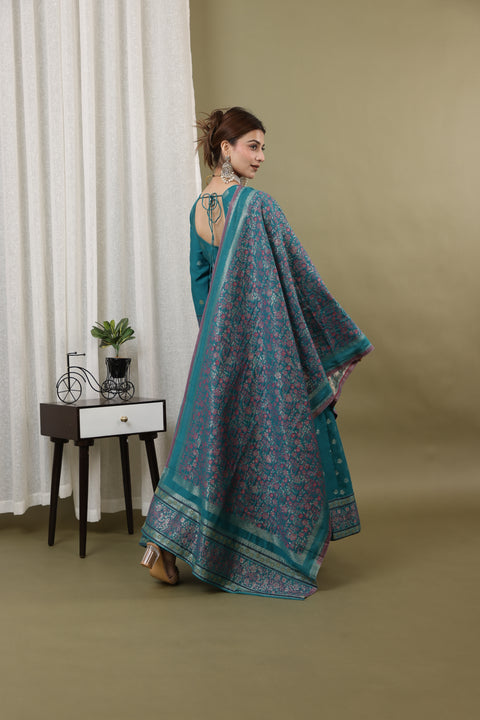 Kidar New Green Silk Sequin Embellished Anarkali Set