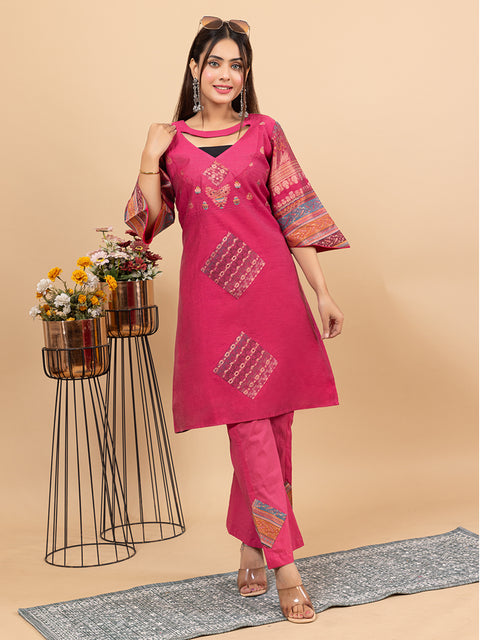 Designer Ethnic Magenta Co-Ord Set