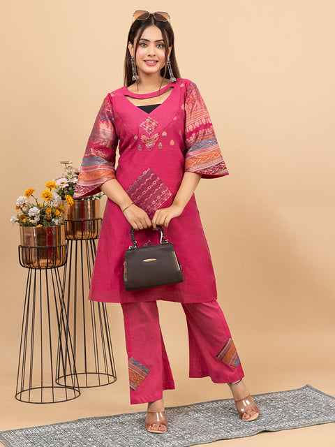 Designer Ethnic Magenta Co-Ord Set