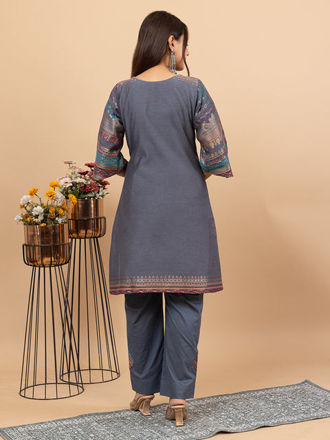 Designer Ethnic Grey Co-Ord Set