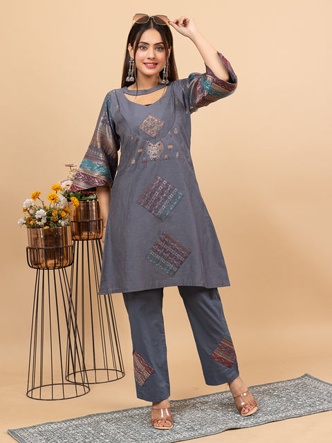 Designer Ethnic Grey Co-Ord Set