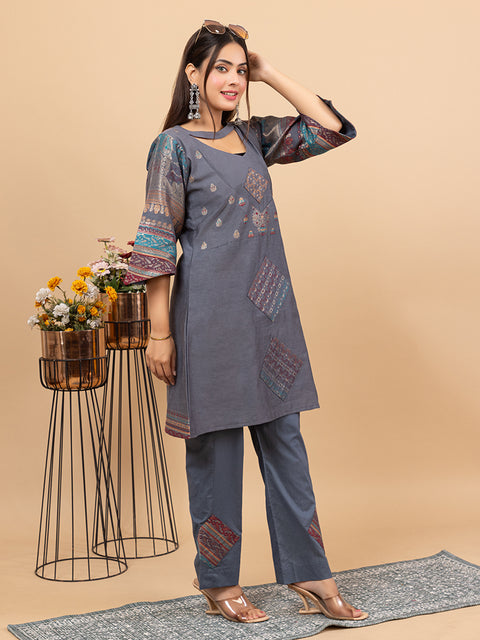 Designer Ethnic Grey Co-Ord Set