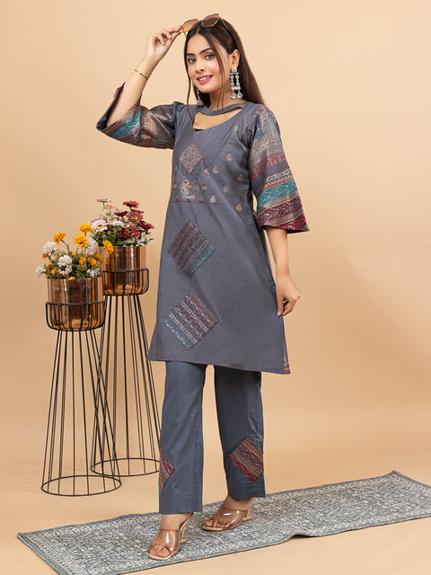 Designer Ethnic Grey Co-Ord Set