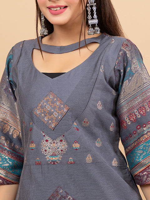 Designer Ethnic Grey Co-Ord Set