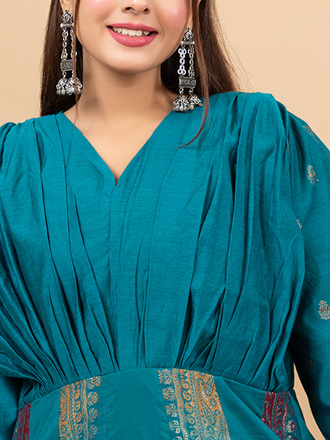 Designer New Green Anarkali style with Sharara – Stylish Ethnic Co-Ord Set