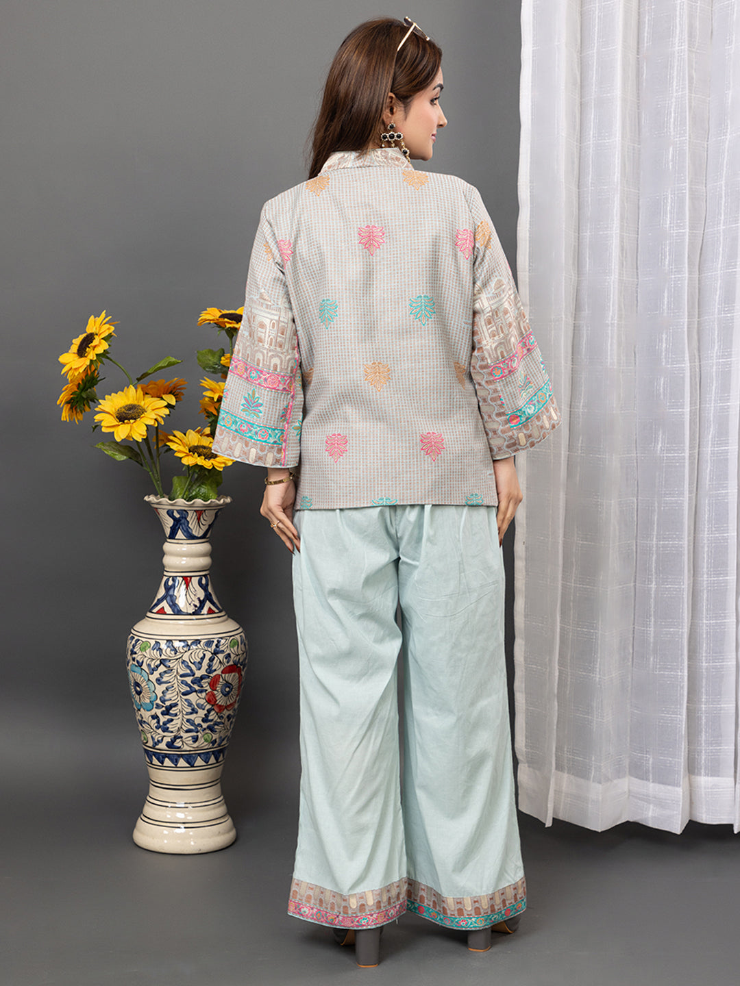 Light Blue Mughal Dream: The Kidar 3-Piece Set