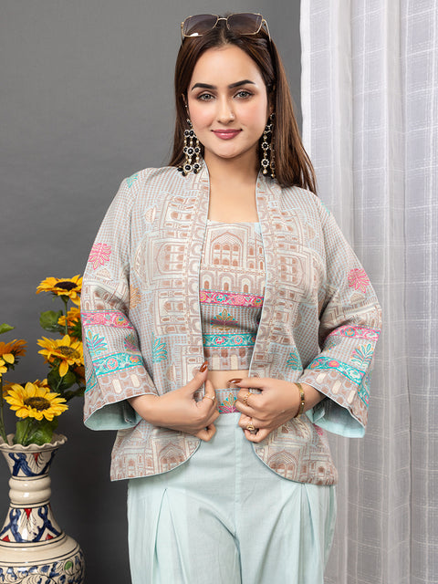 Light Blue Mughal Dream: The Kidar 3-Piece Set