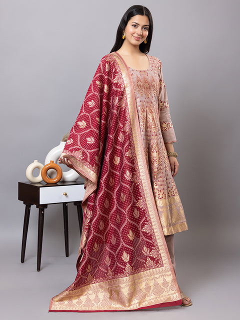 Kidar Multicolor Anarkali Suit Set in Cotton Silk