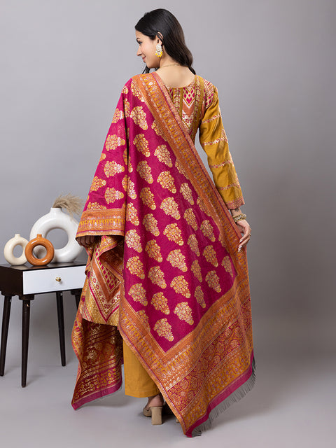 Kidar Multicolor Anarkali Suit Set in Cotton Silk