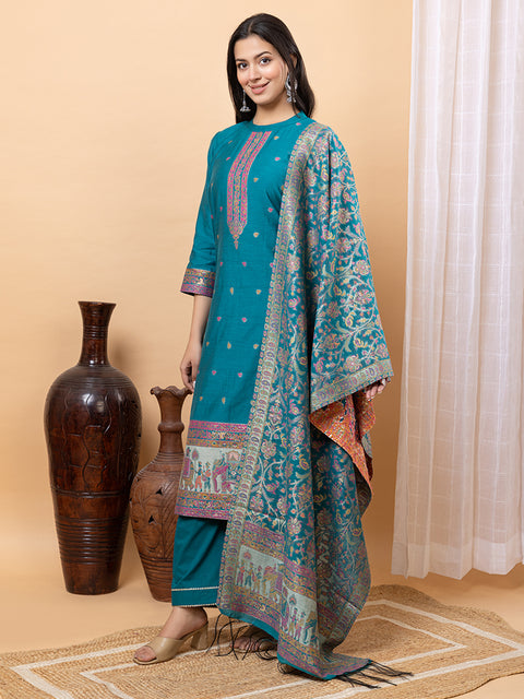 "Elegant New Green Ethnic Suit with Intricate Embroidery and Festive Dupatta Design"