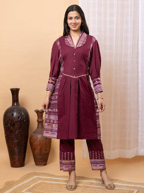 A Geometric Weave Co-Ord Set for the Modern Ethnic Wardrobe