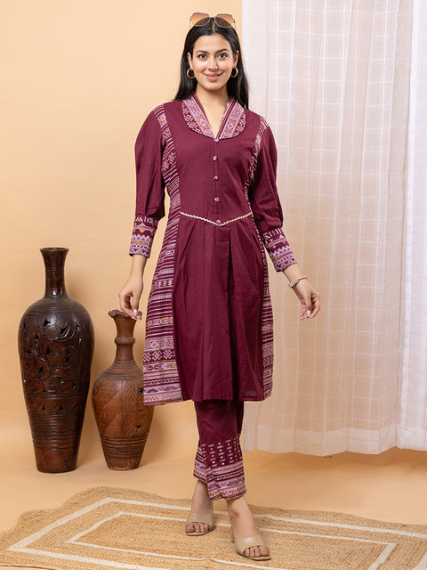 A Geometric Weave Co-Ord Set for the Modern Ethnic Wardrobe