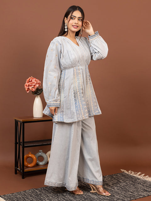 Designer White Anarkali style with Sharara – Stylish Ethnic Co-Ord Set