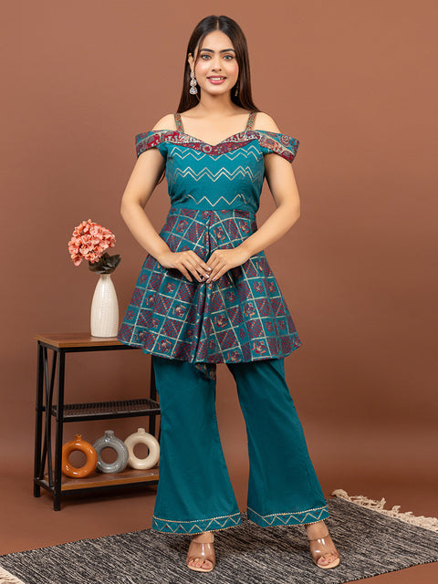 Designer New Green Kurta with Loose Fit Salwar – Stylish Ethnic Co-Ord Set