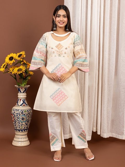 Designer Ethnic White Co-Ord Set