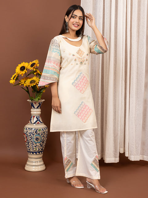 Designer Ethnic White Co-Ord Set