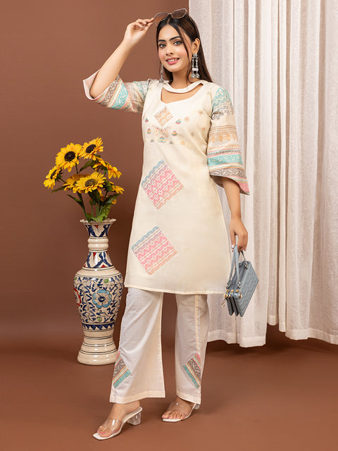 Designer Ethnic White Co-Ord Set