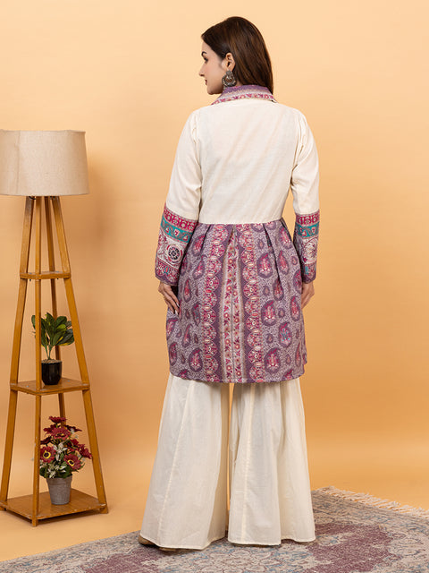 Ethnic Elegance Co-Ord Set with Intricate Weave Machine Work