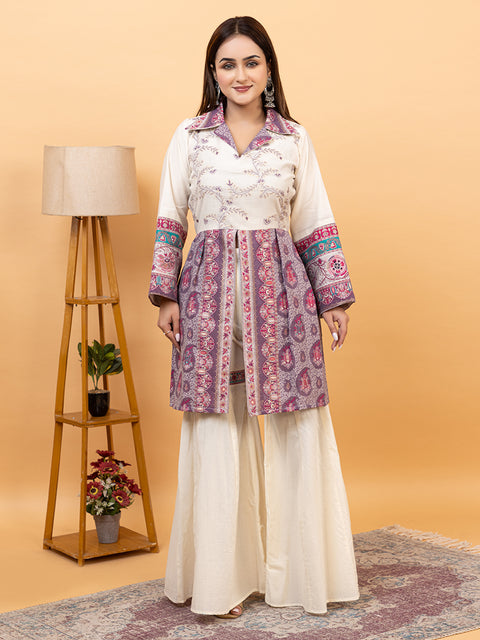 Ethnic Elegance Co-Ord Set with Intricate Weave Machine Work
