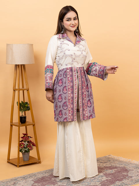 Ethnic Elegance Co-Ord Set with Intricate Weave Machine Work