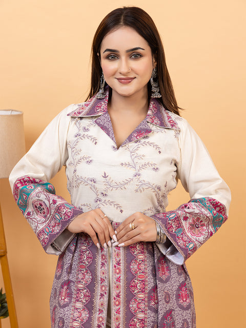 Ethnic Elegance Co-Ord Set with Intricate Weave Machine Work