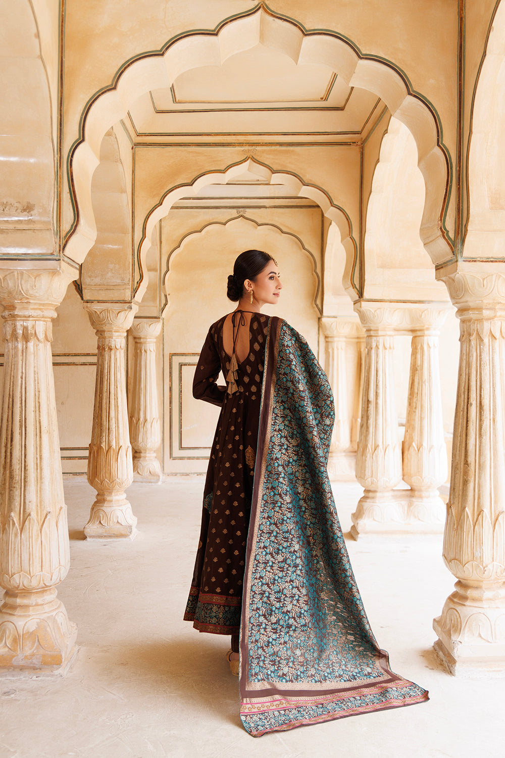 Kidar Multicolor Anarkali Suit Set In Banarasi Silk