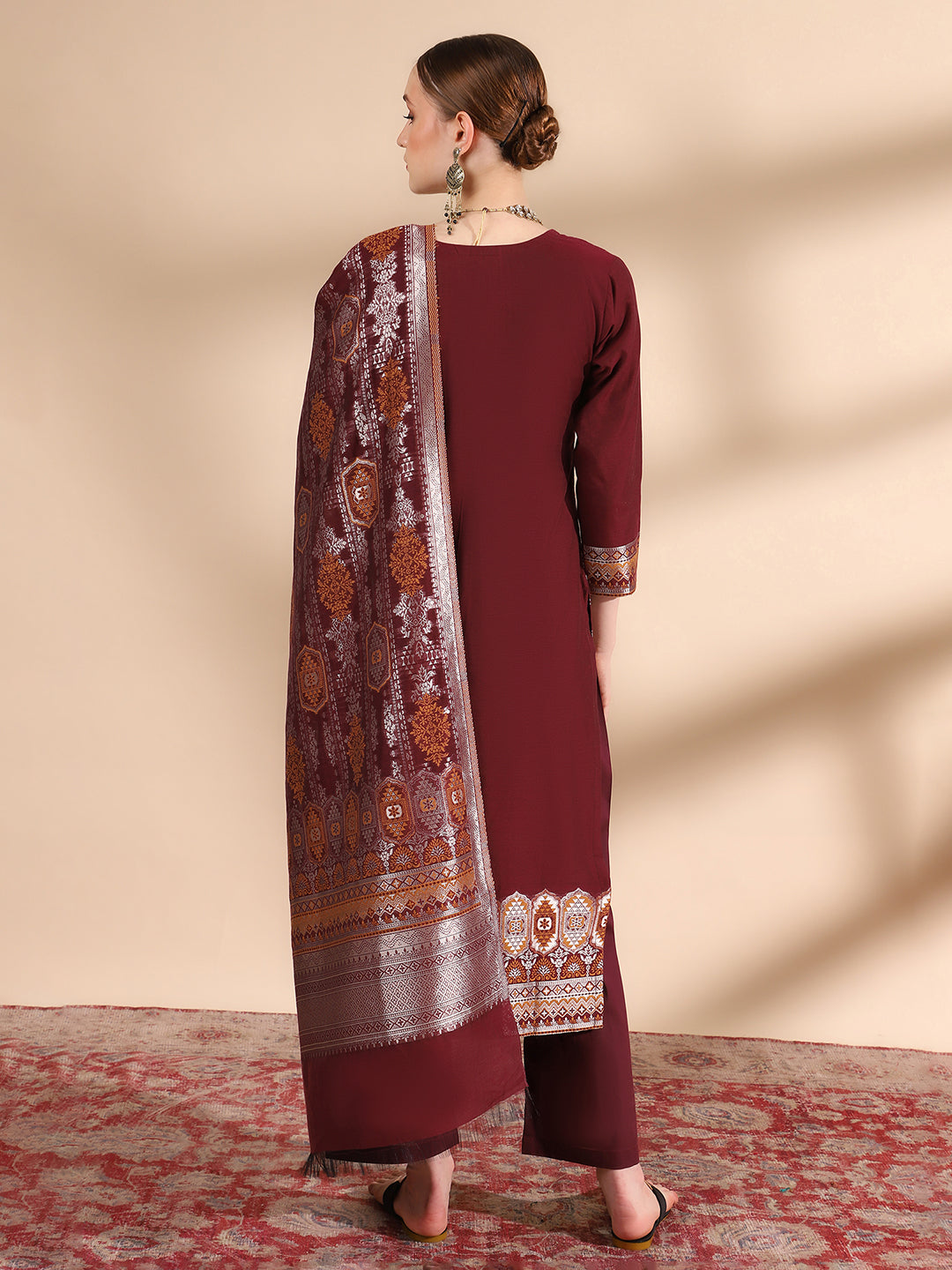 "Timeless Wine: A Kurta Set for Every Occasion"