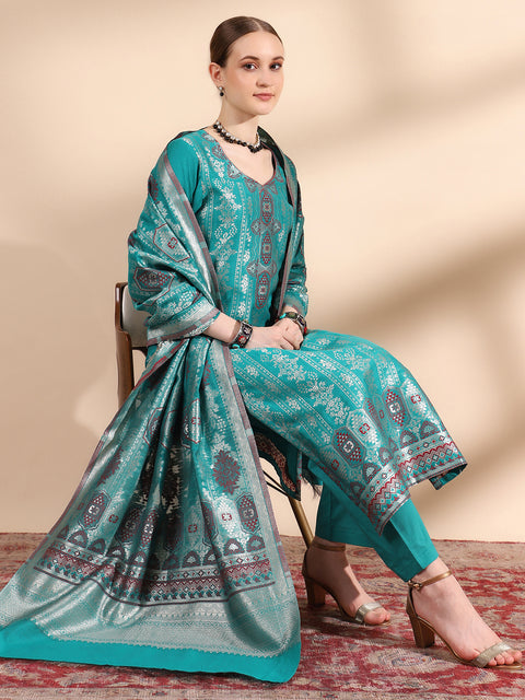 Kidar’s Exclusive C.Green Cotton Silk Kurta Set