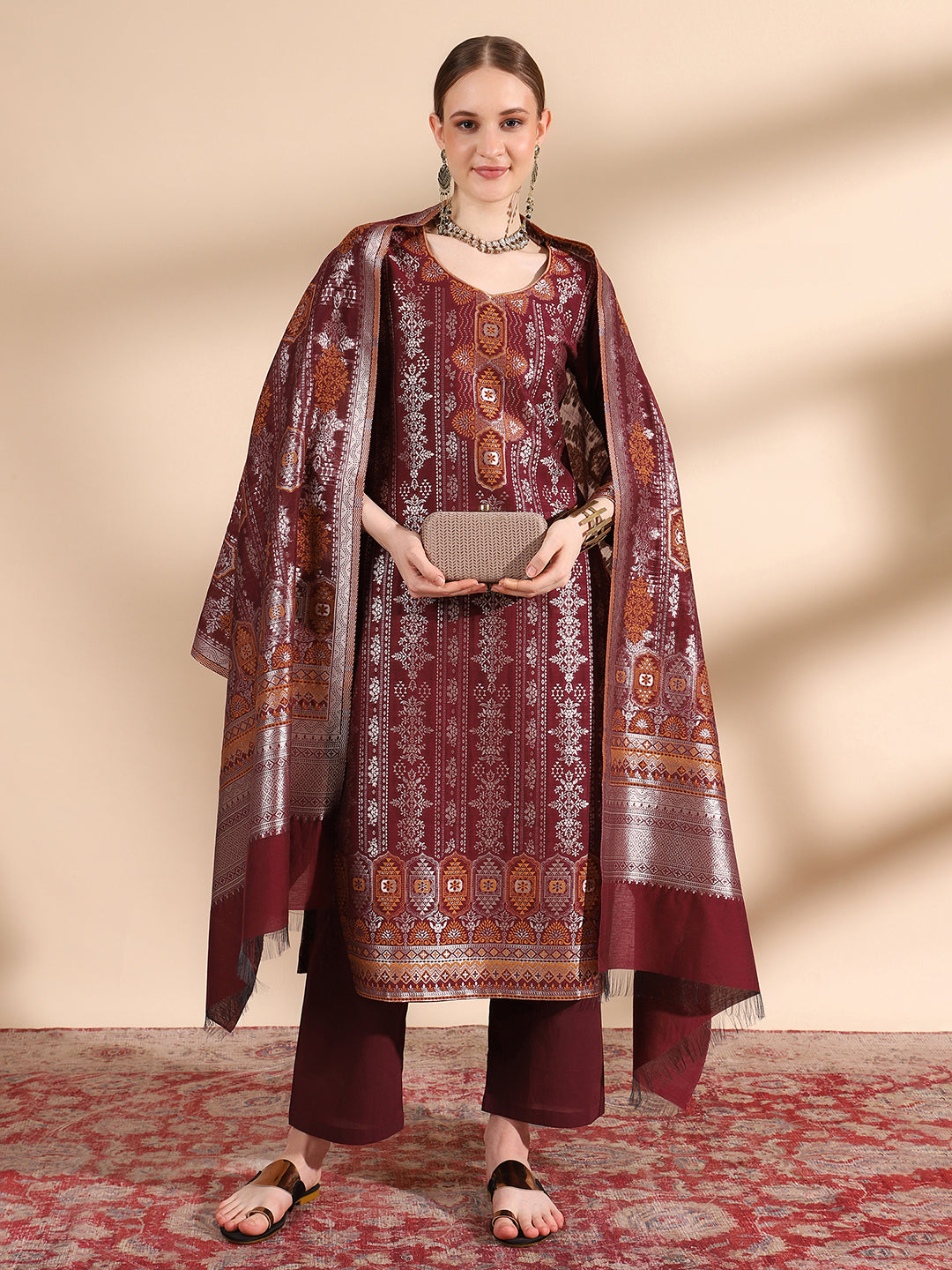 "Timeless Wine: A Kurta Set for Every Occasion"