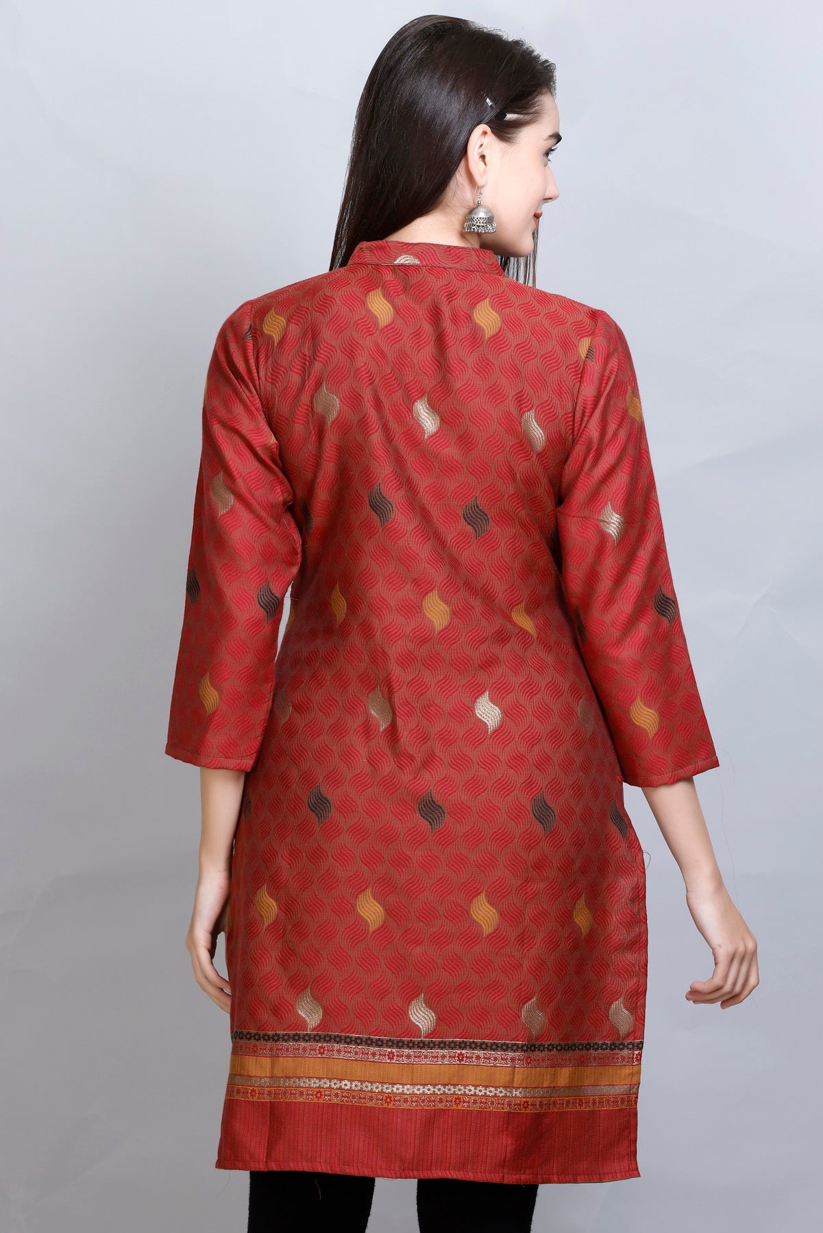 Kidar :-Mehroon Colour Cotton Silk Kurti by Kidar