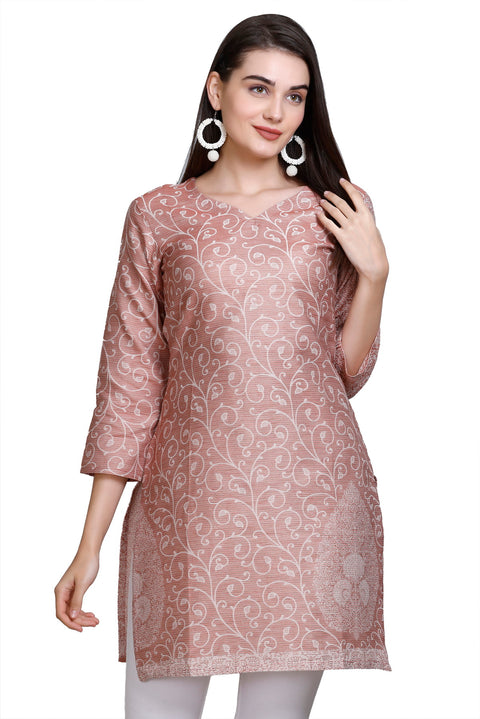 Kidar :-Coffee Colour Cotton Silk Kurti by Kidar