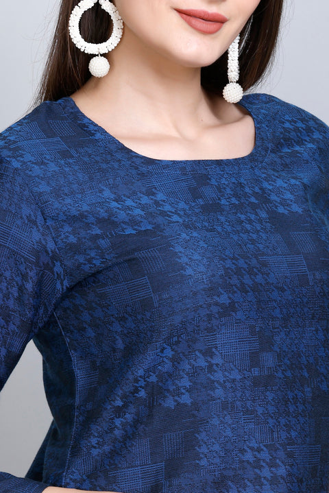 Kidar :-Royal Blue Colour Cotton Silk Kurti by Kidar
