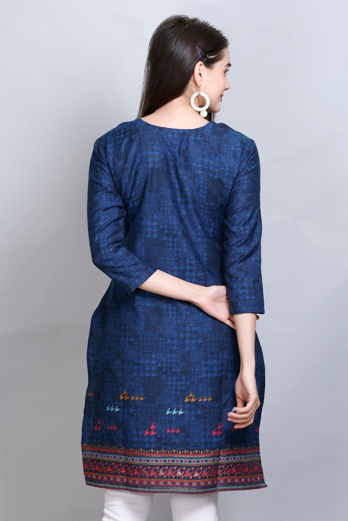 Kidar :-Royal Blue Colour Cotton Silk Kurti by Kidar