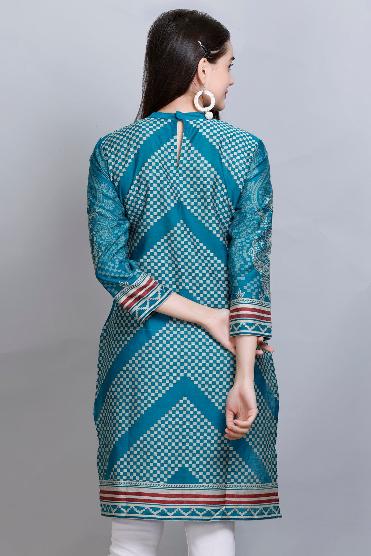 Kidar's Round Neck Cotton Silk Kurti