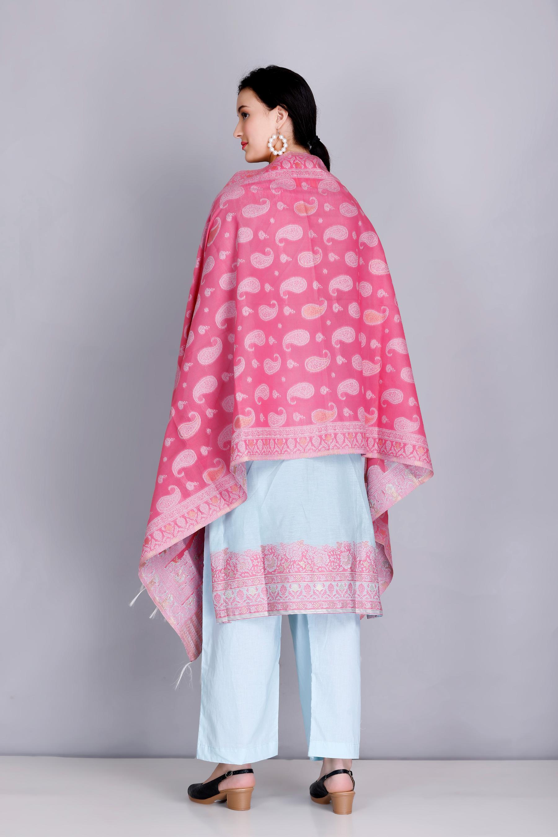 Kidar's Unstitched Cotton Silk Suit In Sky Blue