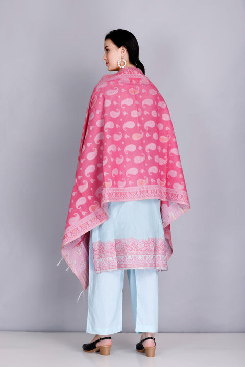 Kidar's Unstitched Cotton Silk Suit In Sky Blue