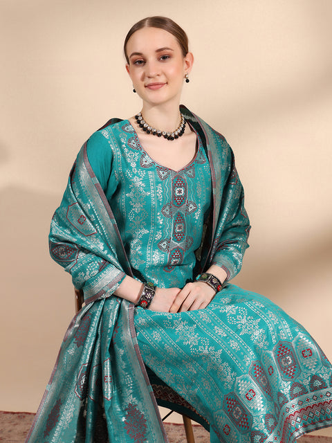Kidar’s Exclusive C.Green Cotton Silk Kurta Set