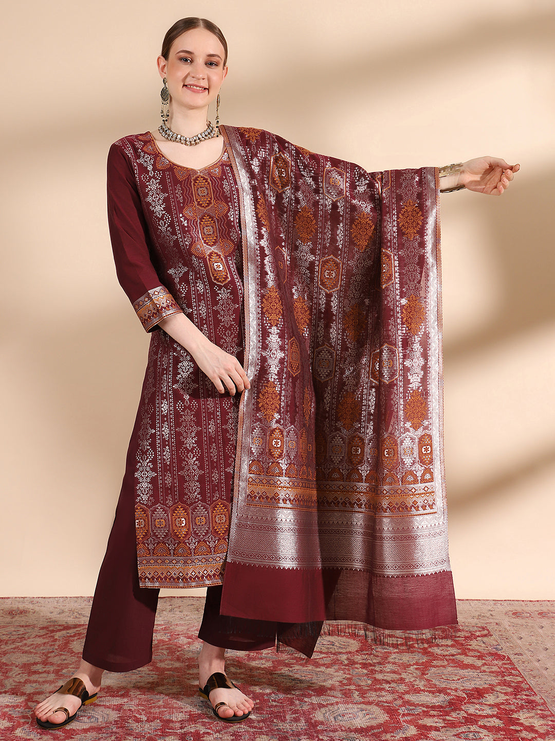 "Timeless Wine: A Kurta Set for Every Occasion"