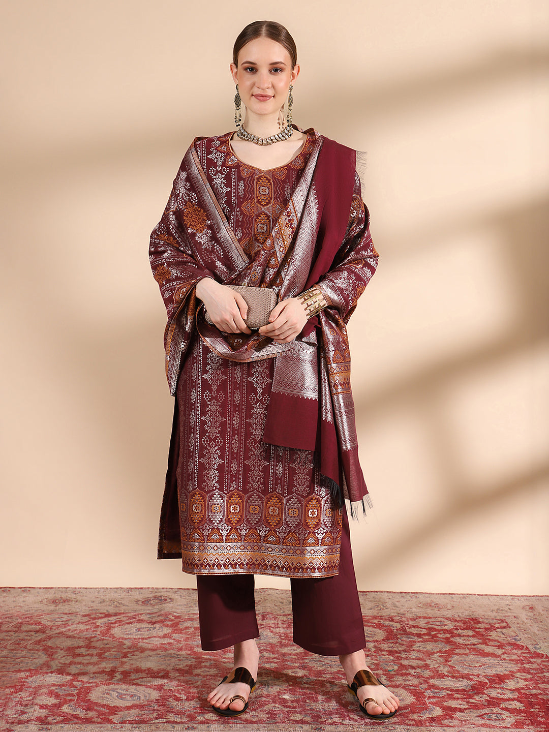 "Timeless Wine: A Kurta Set for Every Occasion"