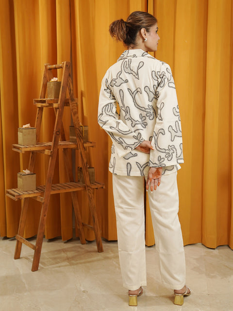 Trendy Off-White Co-Ord Set for Women | Designer Casual Wear Ensemble