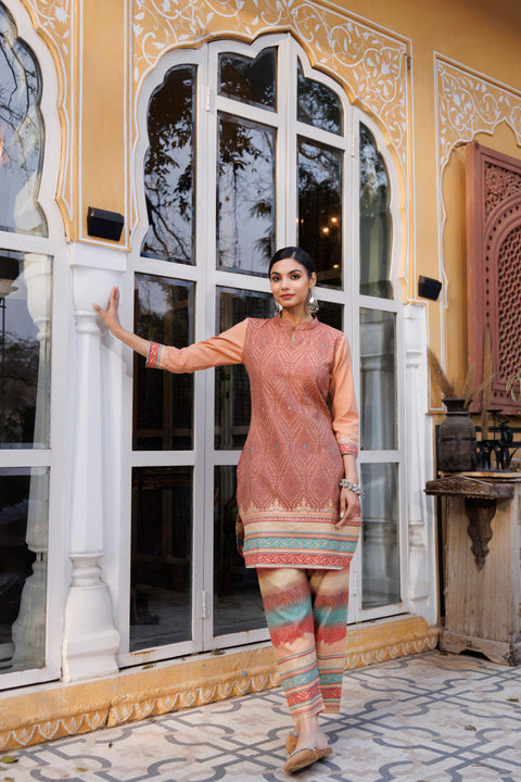 Kidar Womens Kurta With Pant Set Cotton Silk Summer Wear suit